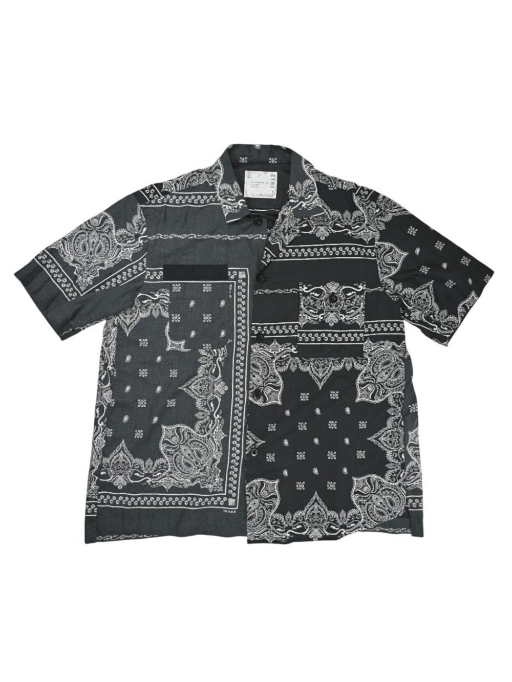 Sacai Bandana Print Shirt in Black